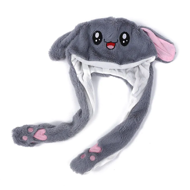 image-Rabbit Plush Hat - Moving Ears Kids Warm