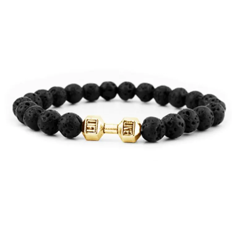 image-Manshang Volcanic Stone Bracelet - Black Matte