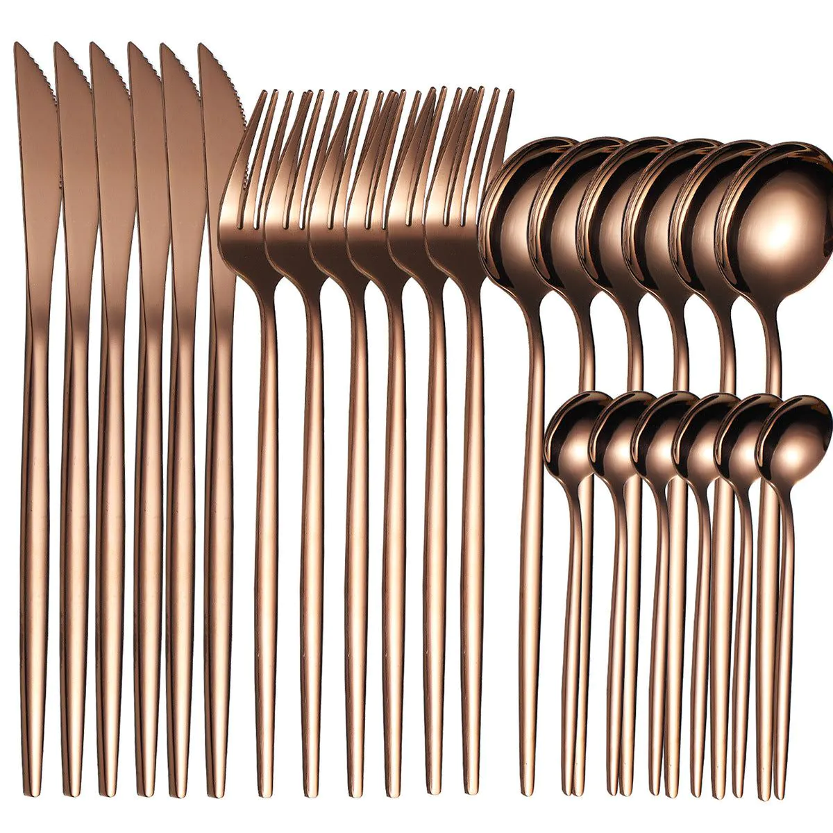 image-Yigang Stainless Steel Flatware Set 24 Piece Silver