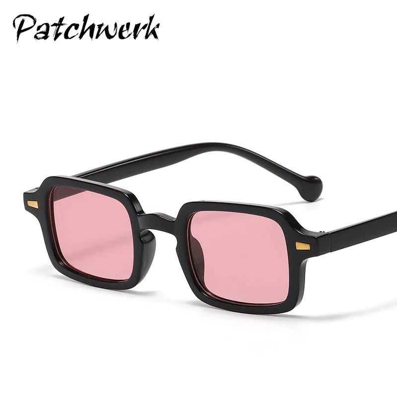 image-PATCHWERK Square Sunglasses - Black Grey Polarized