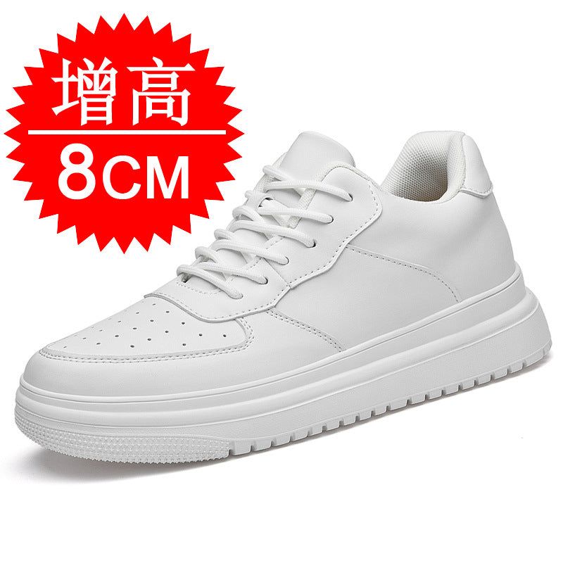 image-Men's White Height Increasing Sneakers 10cm