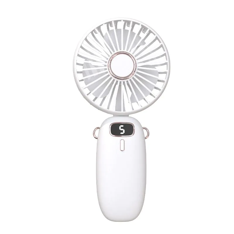 image-Portable Neck Fan USB Rechargeable Handheld Foldable