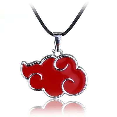 image-Naruto Akatsuki Red Cloud Necklace Alloy
