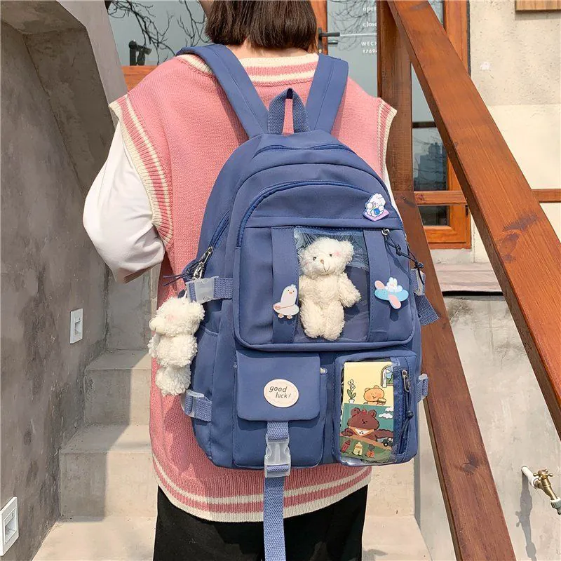 image-Ins wind large-capacity backpack Harajuku cartoon