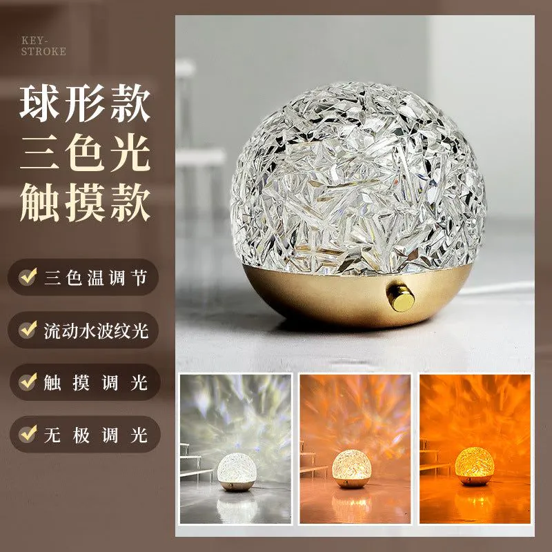 image-Projector Night Light - Water Ripple Romantic Table Lamp