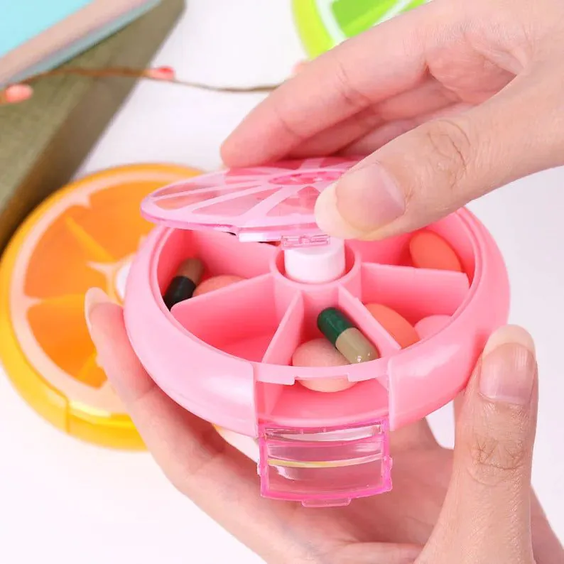 image-Portable Pill Box - Purple 7-Day Organizer