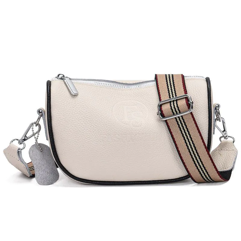 image-Women's Leather Saddle Bag - Black Small Square