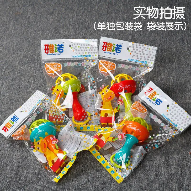 image-Soft Rubber Teether Rattle Stick - Baby Toy Bell