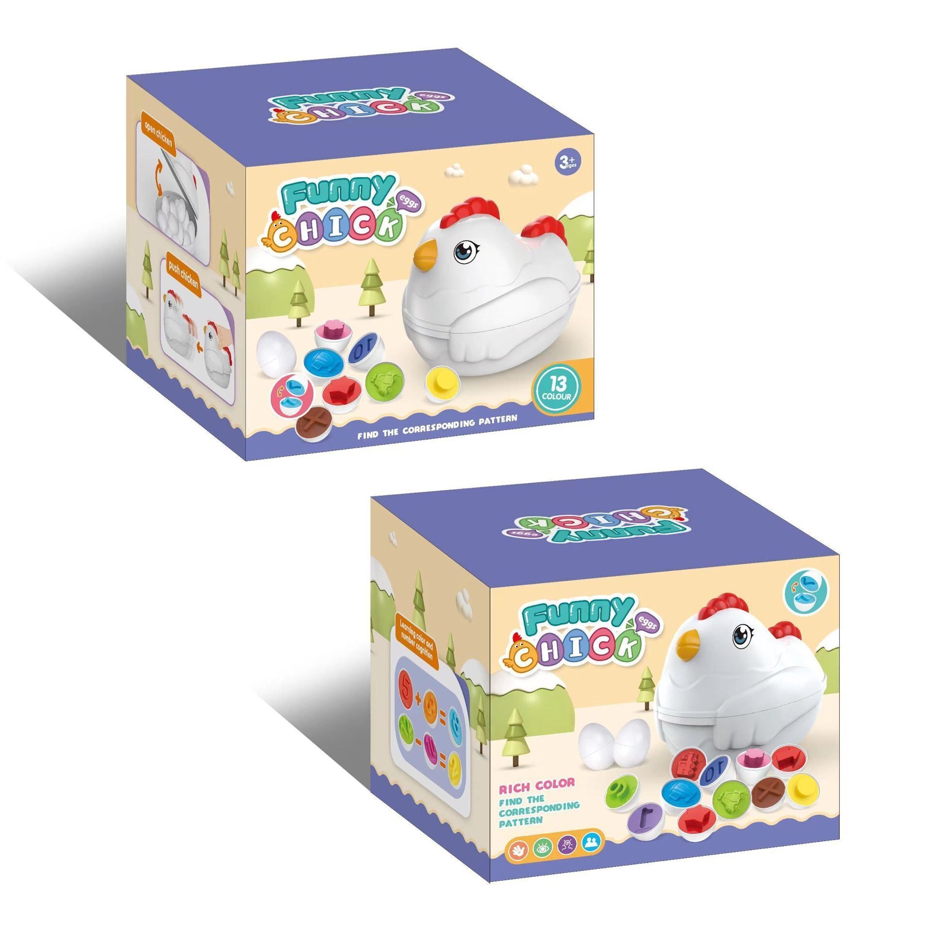 image-Matching Eggs Educational Toy - 12pcs Shape Color Learning