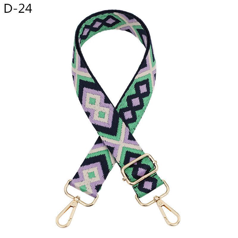image-Adjustable Bag Shoulder Strap - Diamond Pattern Pink Purple