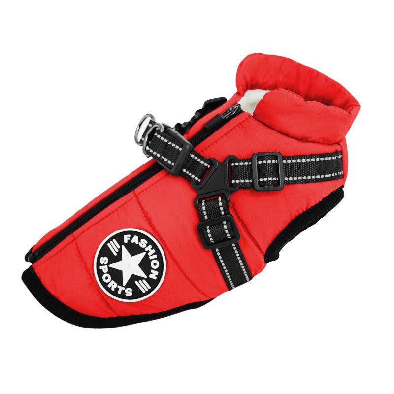 image-Dog Harness Vest with Leash - Black Polyester S