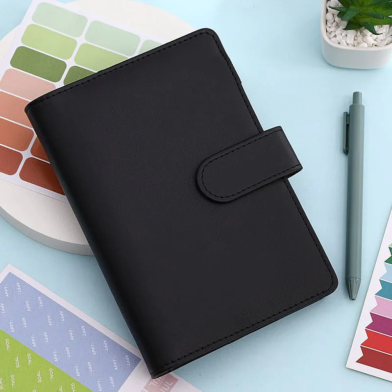 image-Macaron A6 Leather Notebook Budget Planner