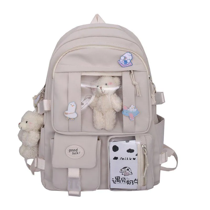 image-Ins wind large-capacity backpack Harajuku cartoon