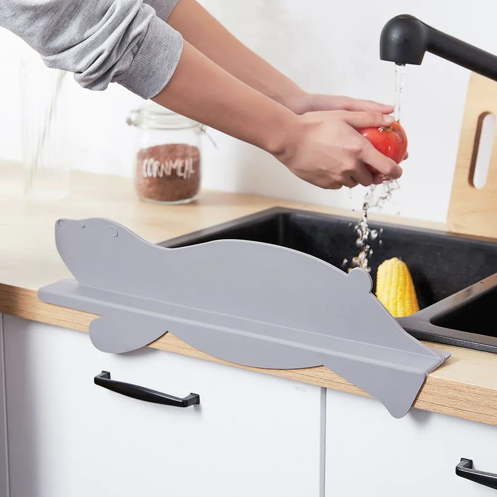 image-Kitchen Sink Splash Guard - Silicone Suction Cup