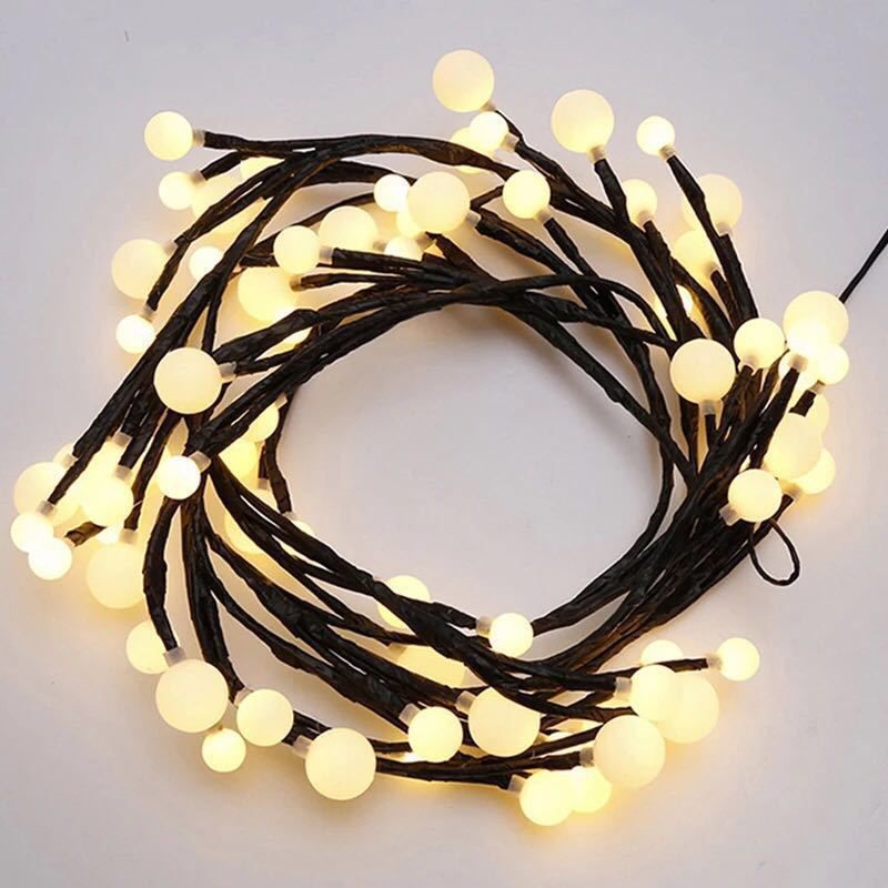 image-Bendable LED Tree Branch Lamp - 2.5M Rattan Decor - USB - Warm White