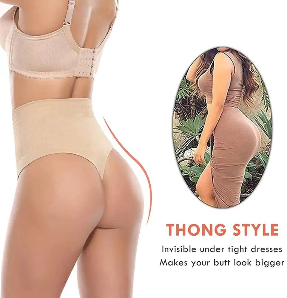 image-Nylon Seamless Thong Panties - Black 3XL