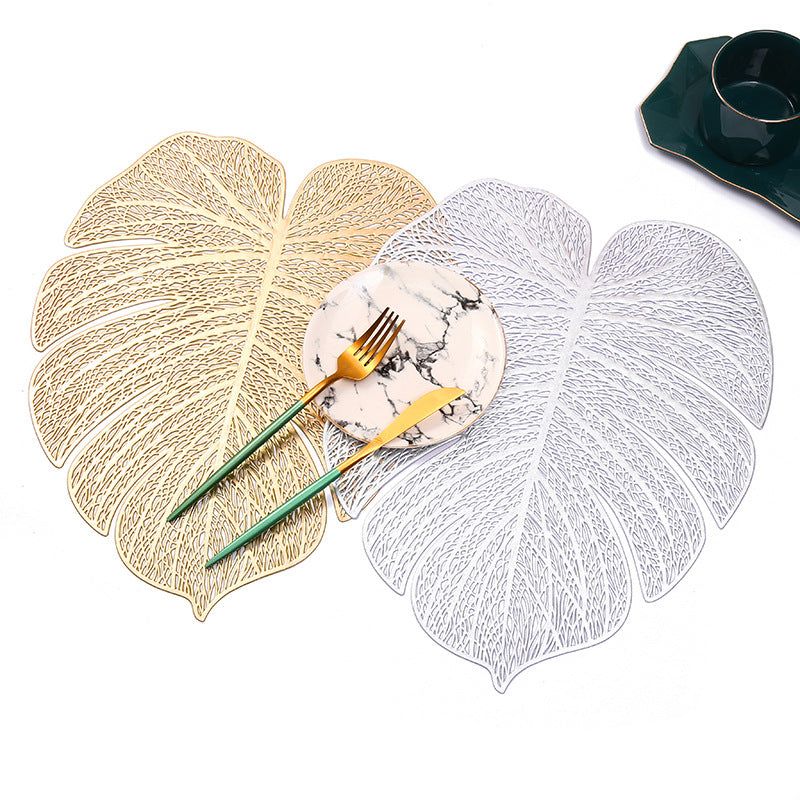 image-PVC Turtle Leaf Placemat - Silver 31x39cm Waterproof