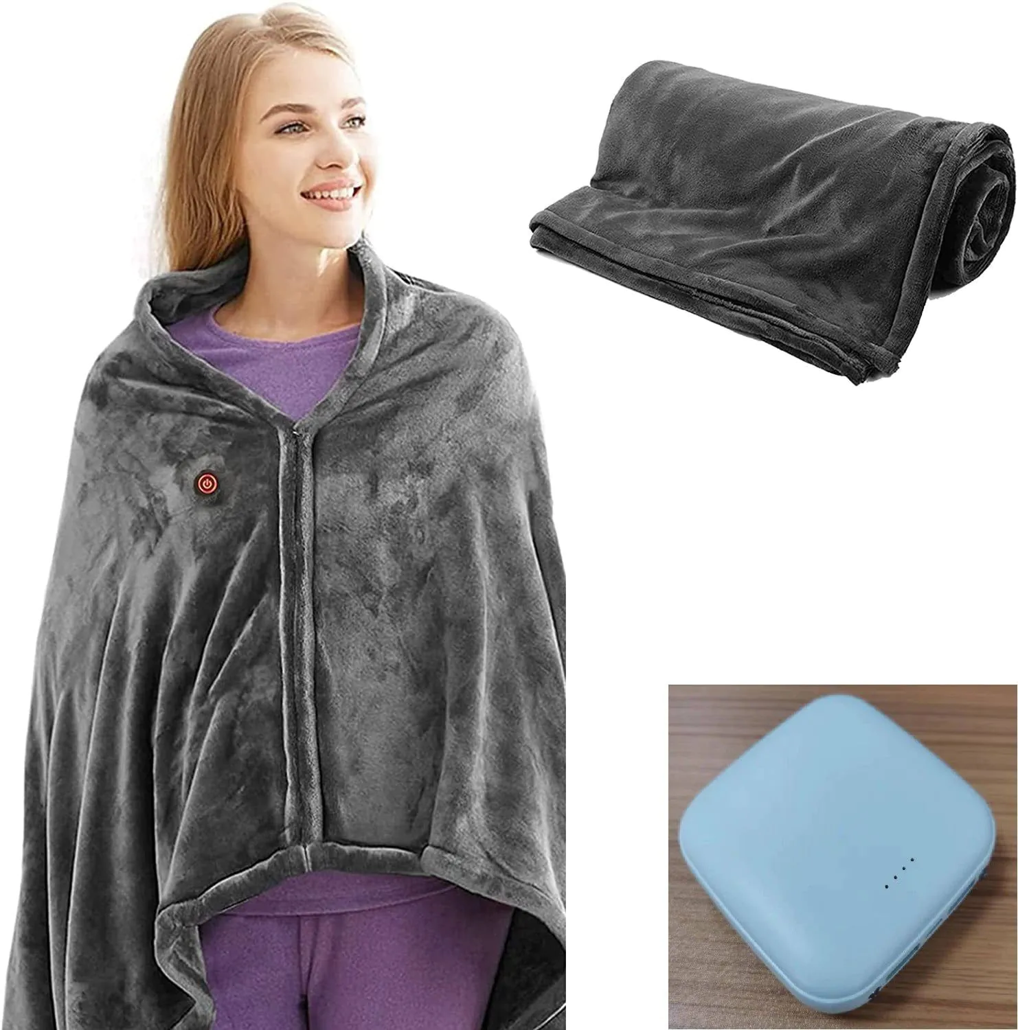 image-Smart Electric Flannel Heating Blanket USB Charging - Cold Protection
