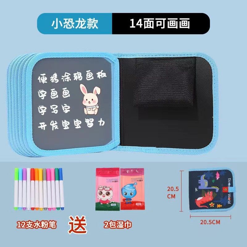 image-Children's Drawing Board - Red Dinosaur 6-Sided 