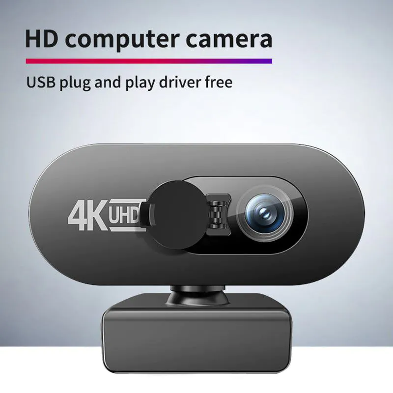 8826 4K HD USB Webcam - Auto Focus with Fill Light & Mic