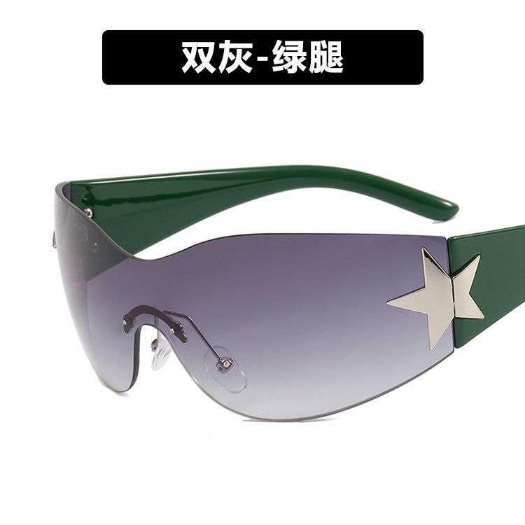 image-Frameless Aviator Sunglasses - Star Design