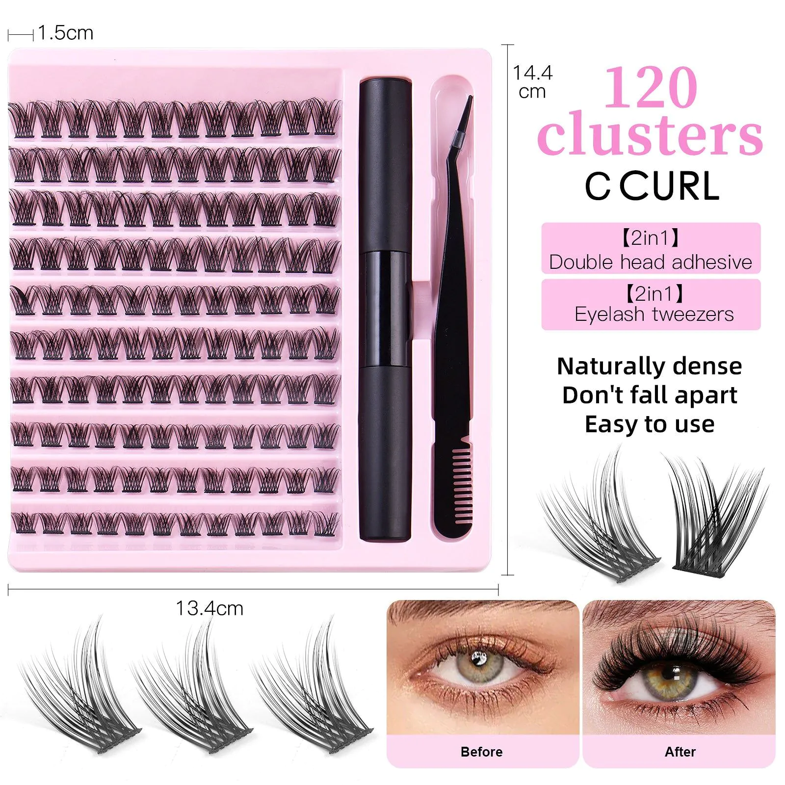 image-False Eyelash Clusters - Natural Individual Lashes