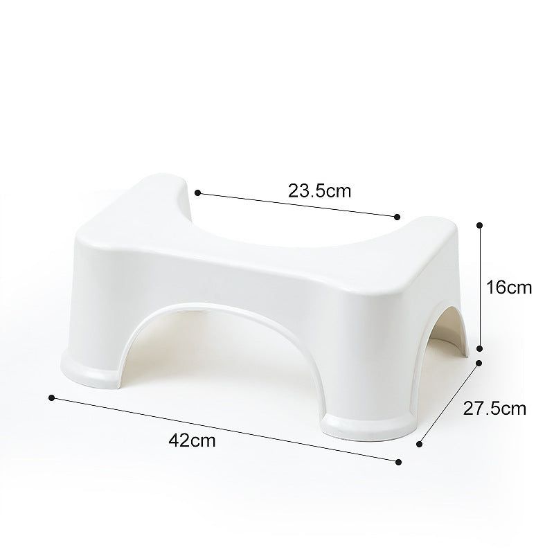 image-Thickened Toilet Stool - Black ABS Non-Slip