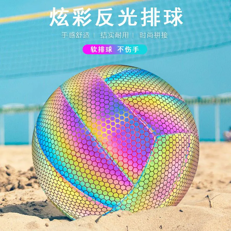 image-Fluorescent Volleyball No. 5 - PU Material, Machine-Sewn