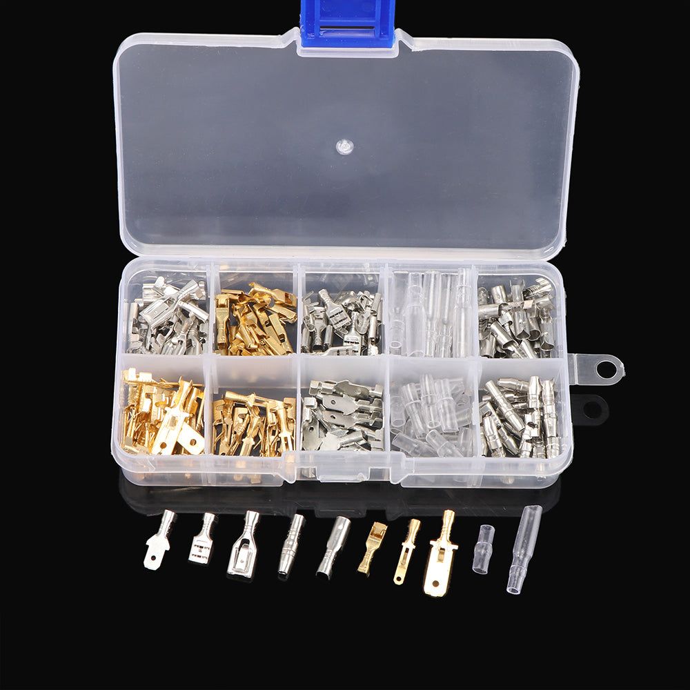 image-150pcs Car Spade Connector Kit - 2.8mm to 6.3mm Crimp Terminals
