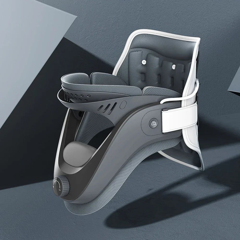 image-Cervical Neck Traction Device - Black Airbag Support Brace