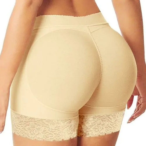 image-Padded Body Shaper Butt Lifter Panty - Seamless Lace Trim
