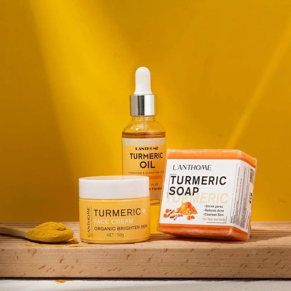 image-RtopR 3-Piece Turmeric Face Care Set - Soap, Oil & Cream