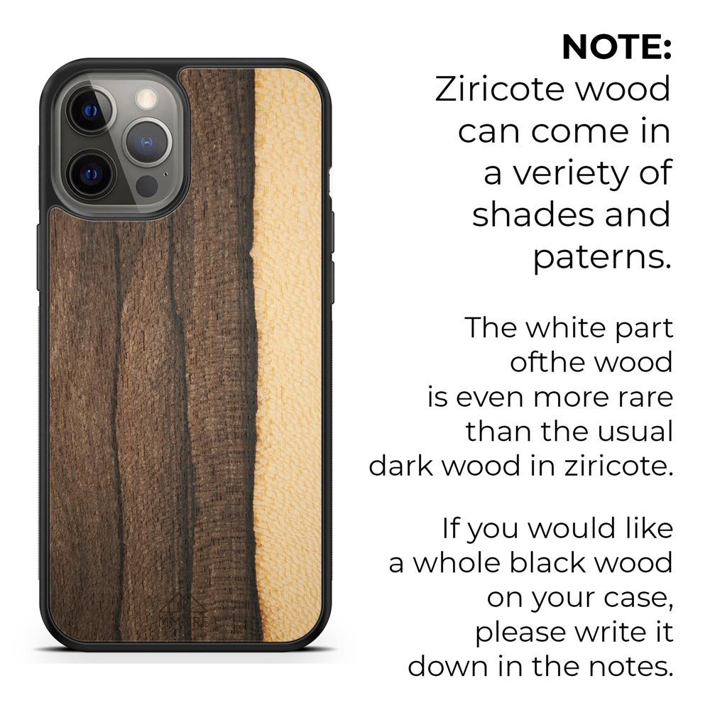 image-Ziricote Wood Phone Case - Handmade Slim Wooden Cover 