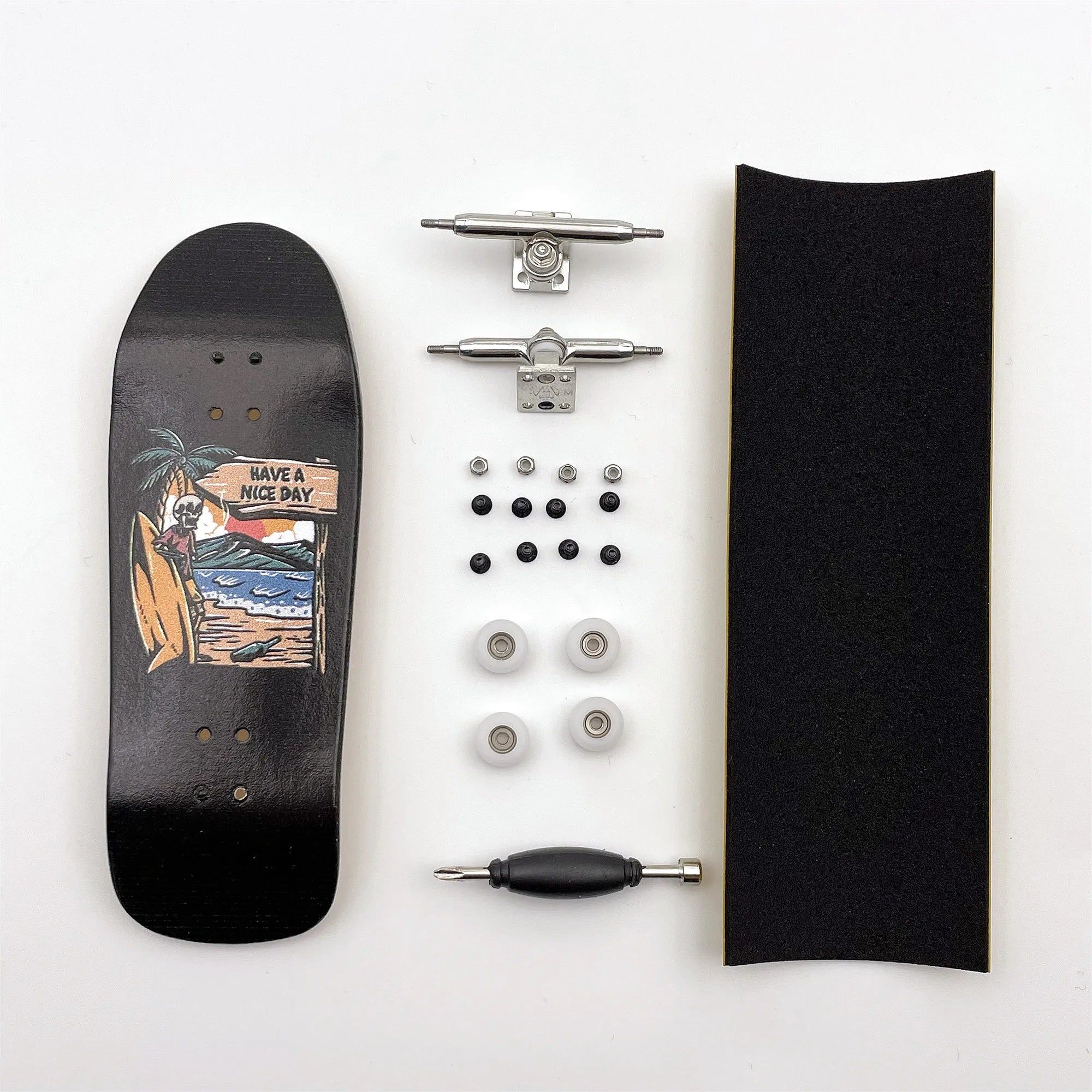 image-Fingerboard Set - Handmade Maple Deck & CNC Wheels 34mm 
