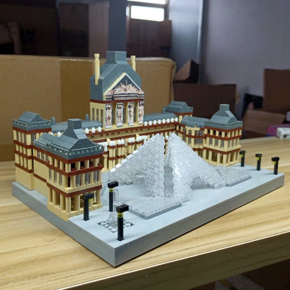 image-KNEW BUILT Louvre Micro Mini Block Set - Architectural Toy