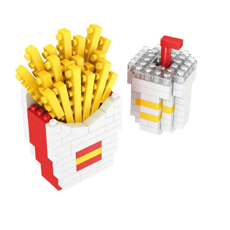 image-Mini Building Blocks Fast Food 3D Puzzle - DIY Assembly Toy for Kids