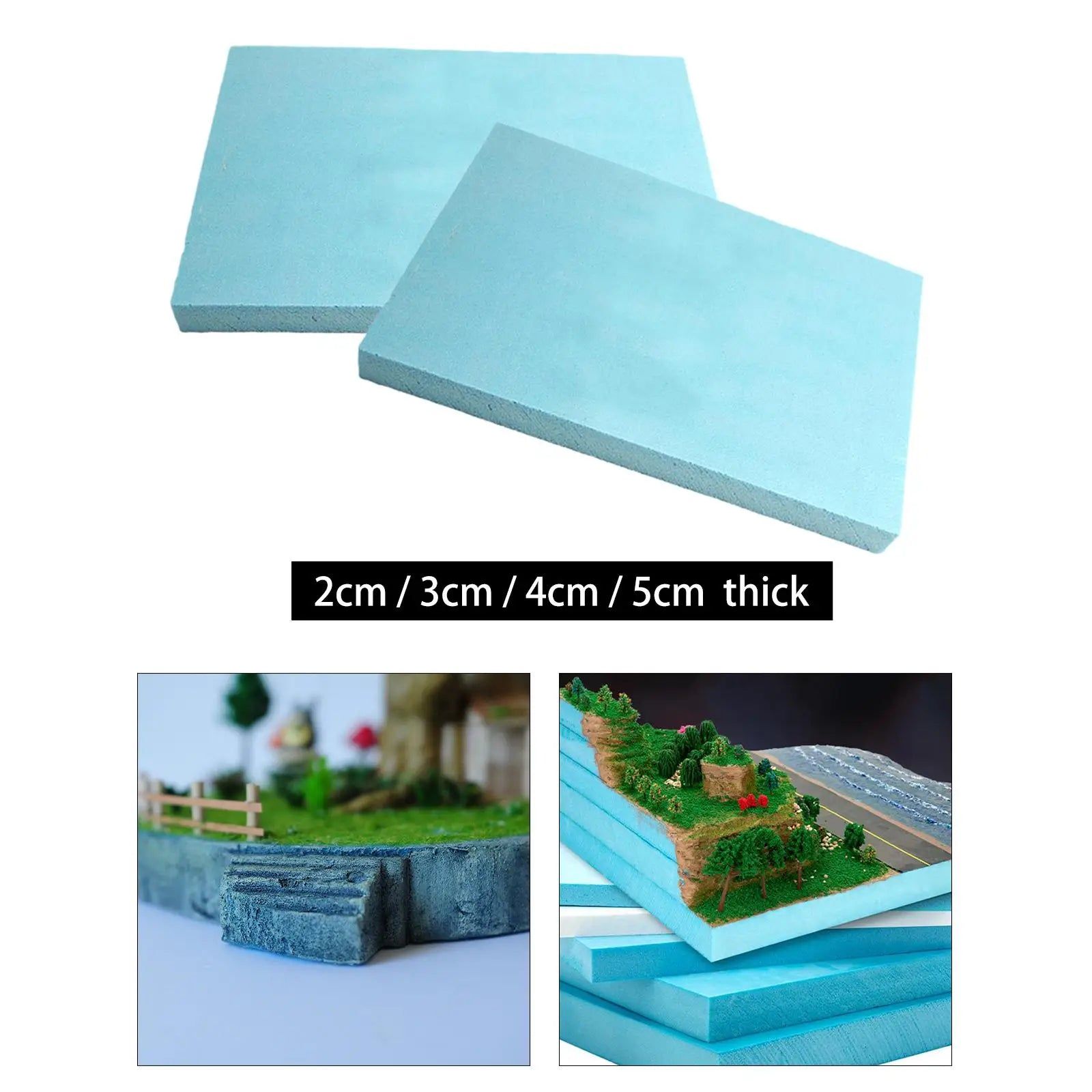 image-Sharprepublic Foam Diorama Base - Blue Crafting Blocks 2cm to 5cm