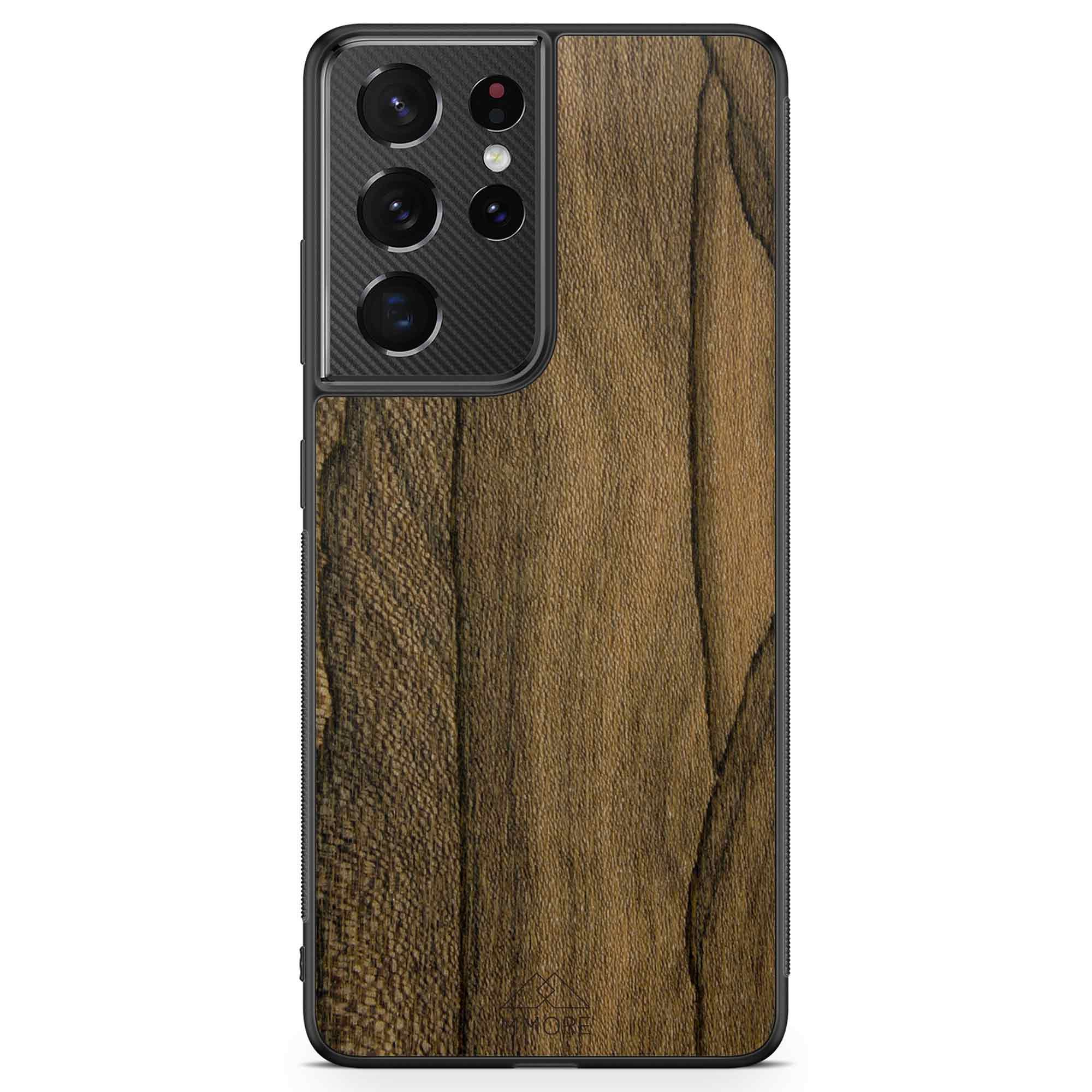 image-Ziricote Wood Phone Case - Handmade Slim Wooden Cover 