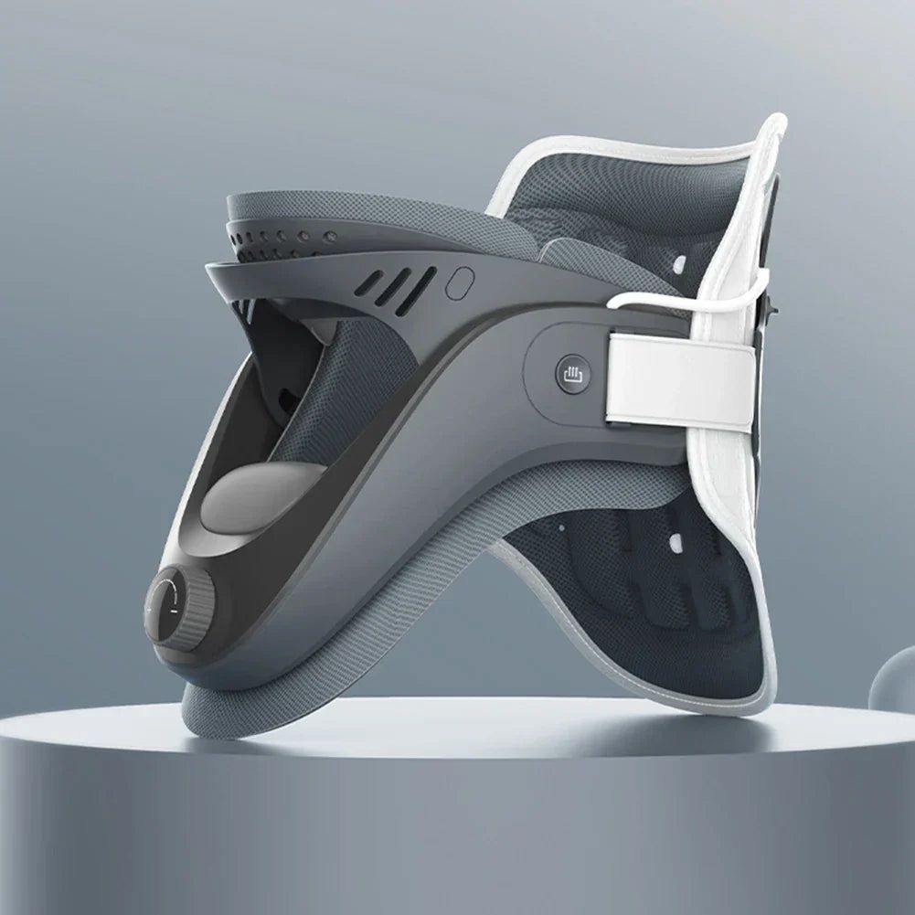image-Cervical Neck Traction Device - Black Airbag Support Brace