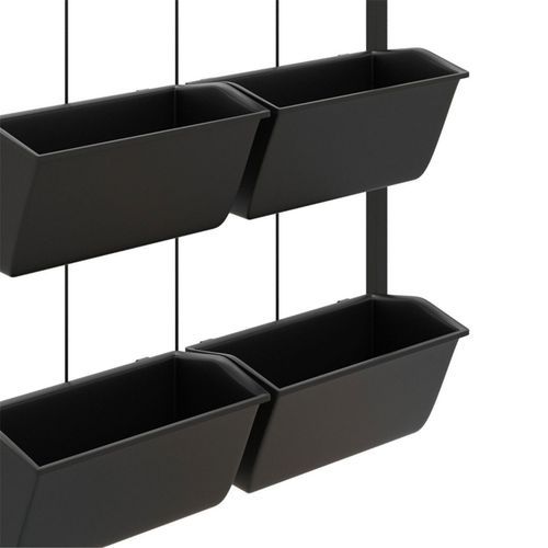image-Garden Bed 3-Tier Wall Planter - Black Steel, 20.5"W x 5.5"D x 26"H