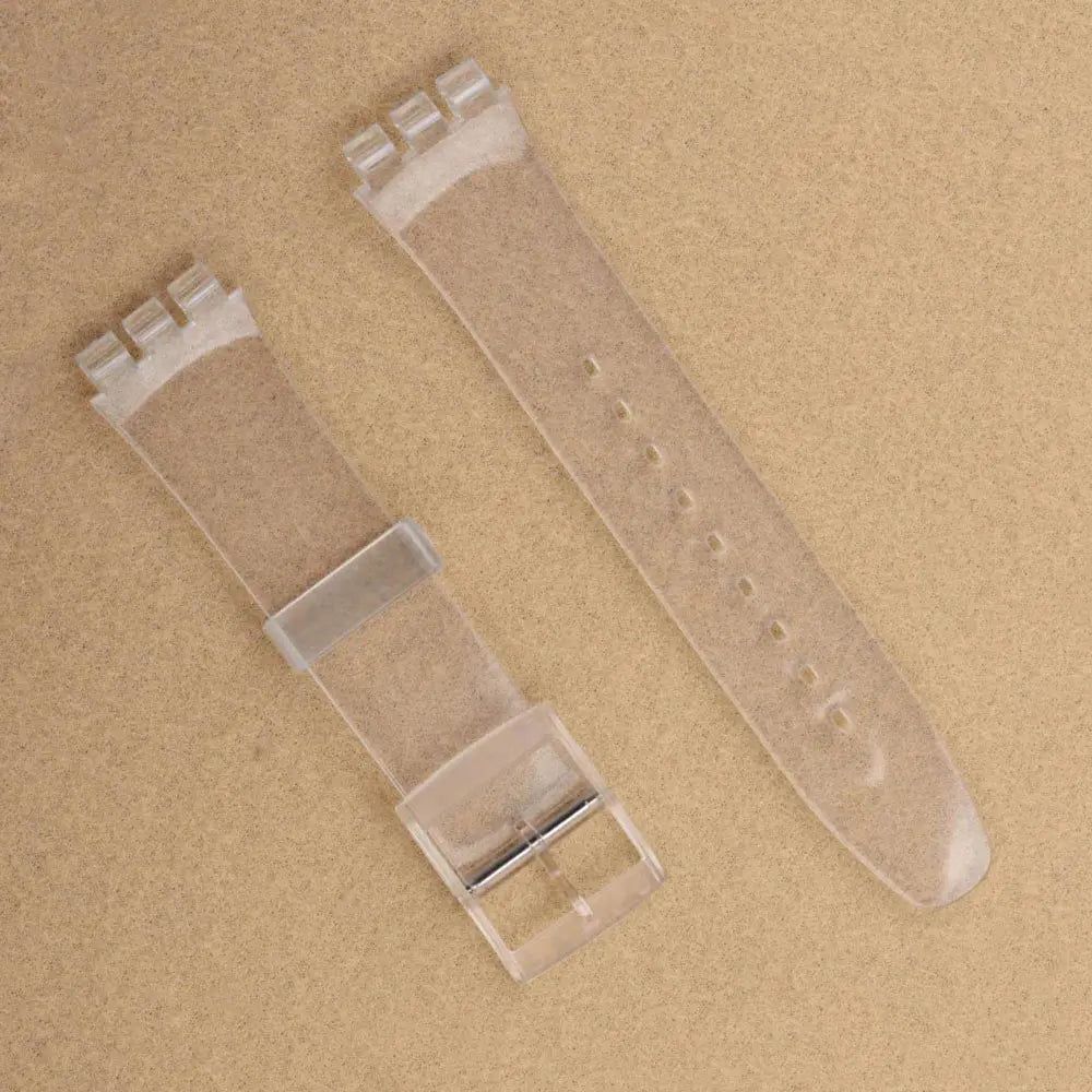 image-UYRBKS Silicone Watchband for Swatch - Durable 21cm Rubber Strap Black