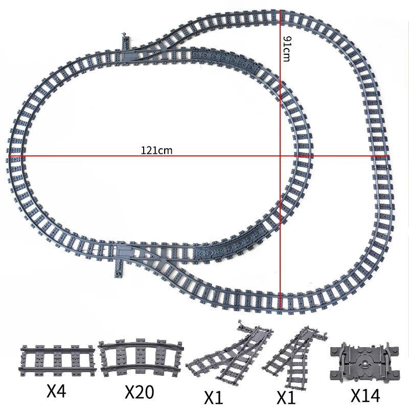 image-Creative Train Track Building Blocks - Flexible & Fun for Kids 14+
