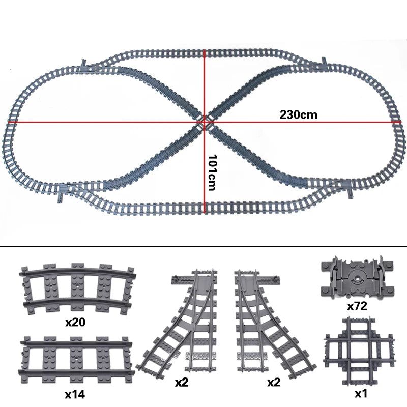 image-Creative Train Track Building Blocks - Flexible & Fun for Kids 14+