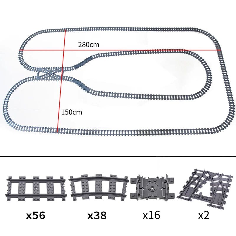 image-Creative Train Track Building Blocks - Flexible & Fun for Kids 14+