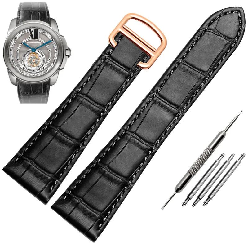 image-UYOUNG Leather Watchband Quick Release Fit, 16mm-25mm 