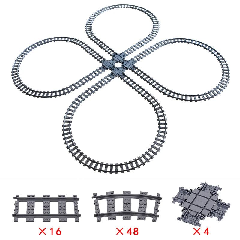 image-Creative Train Track Building Blocks - Flexible & Fun for Kids 14+