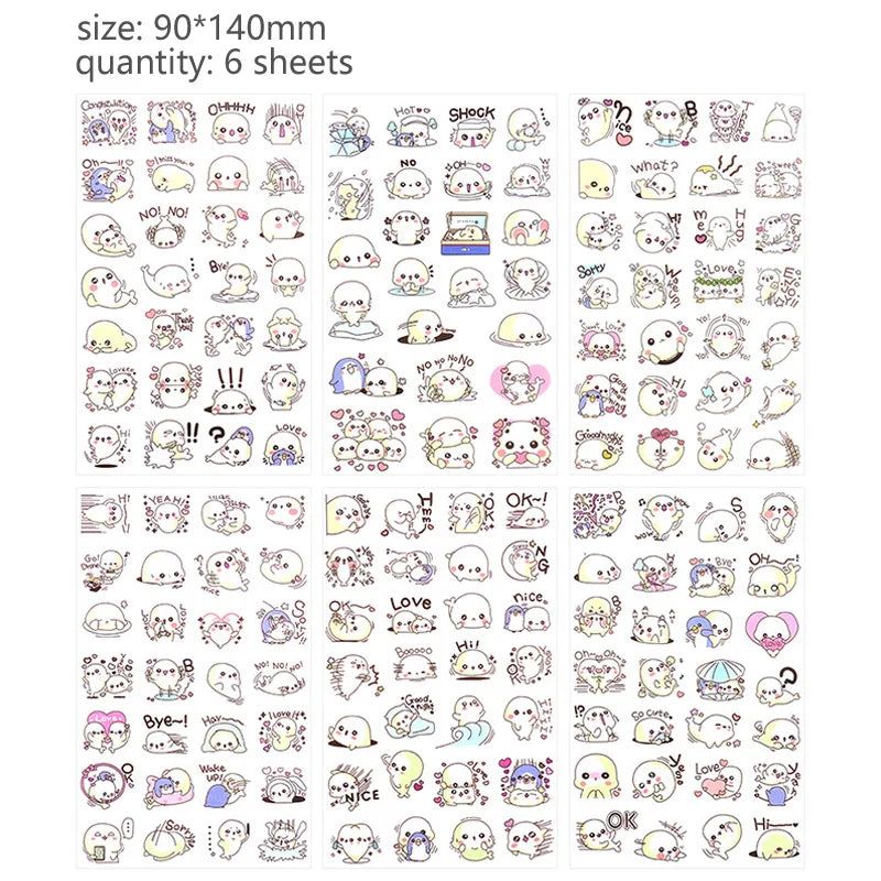image-Monssjay PVC Stickers Set – 6 Transparent Sheets for Crafting, 9cm x 14cm