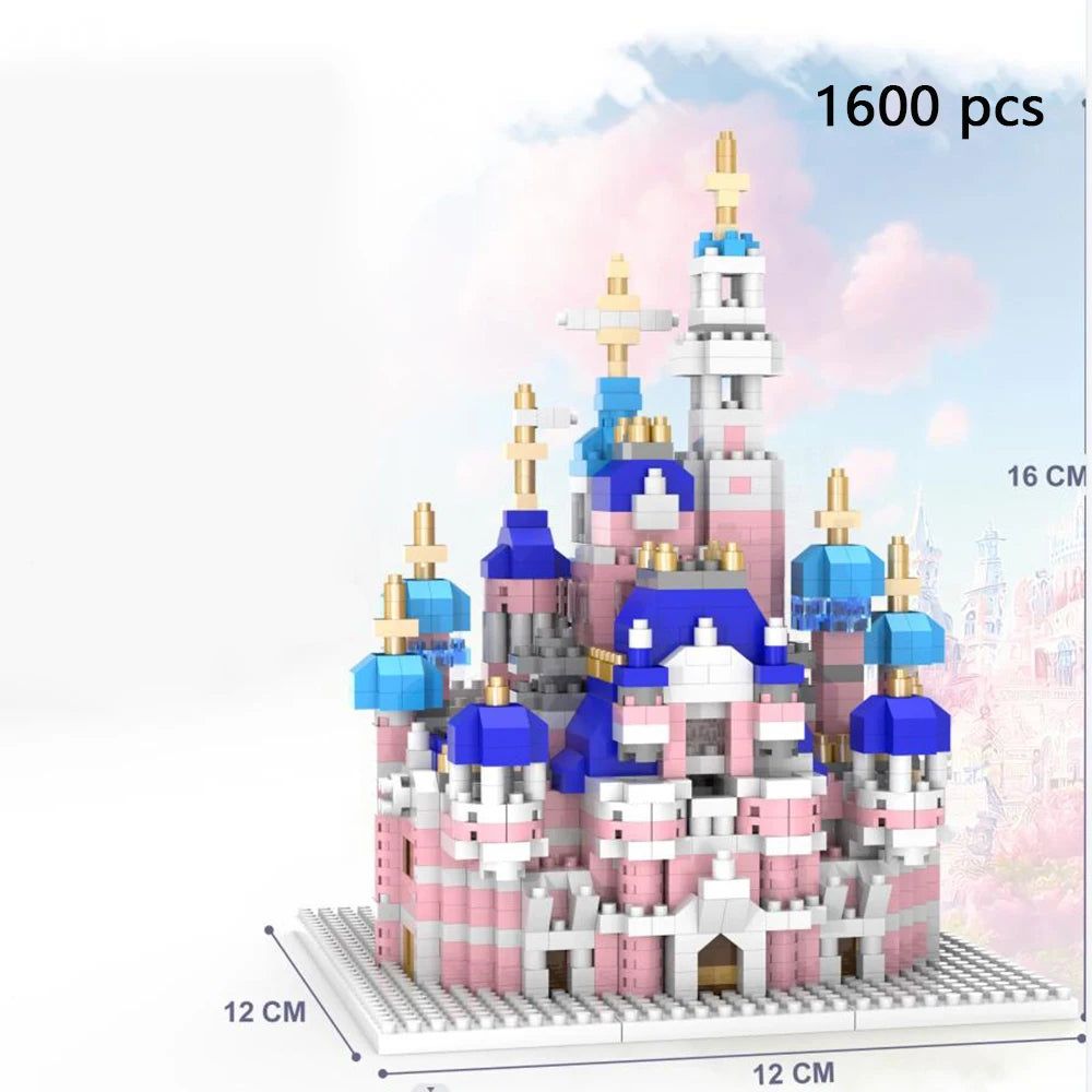 image-Doubuilt Honey Pink Castle Model Kit - Micro Building Blocks