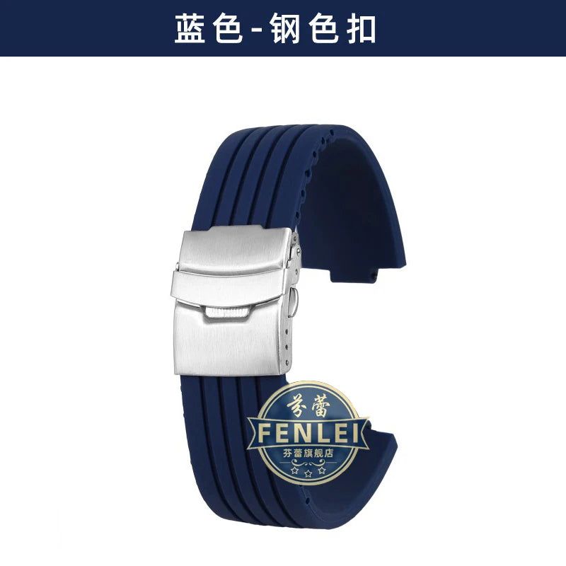 image-Custom Black Silicone Watch Strap - 180mm Secure Fit