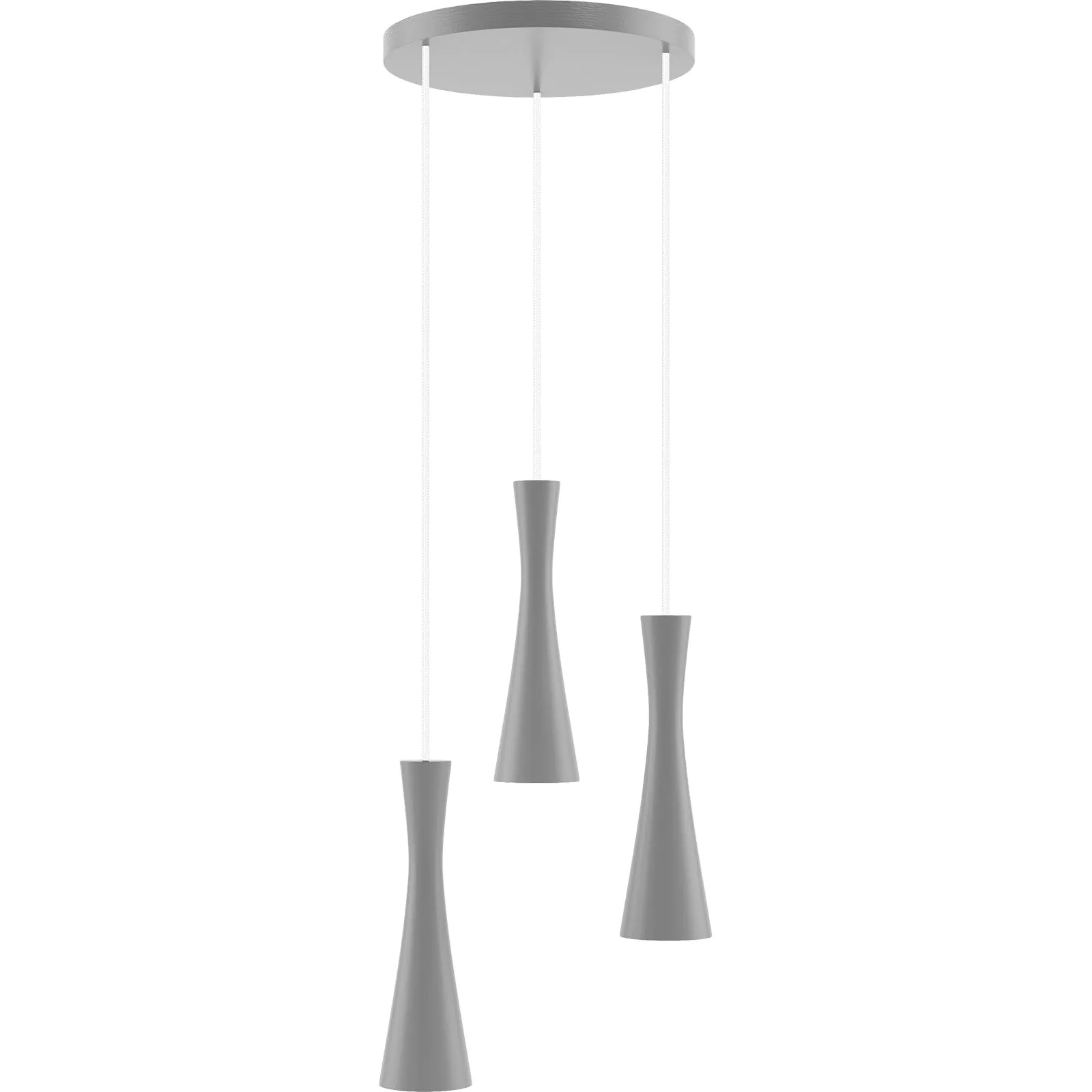 image-Vegas 3-Light Modern Pendant Light - Grey Wood 30cm